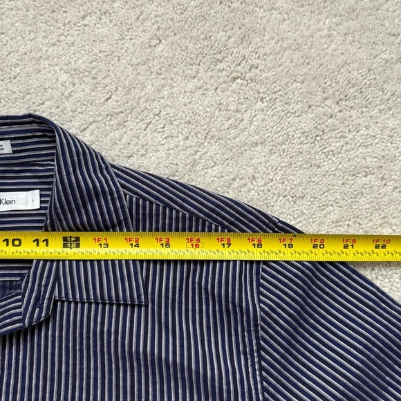 Calvin Klein Men's Purple Striped Button Down Shirt Sz L - Picture 5 of 8